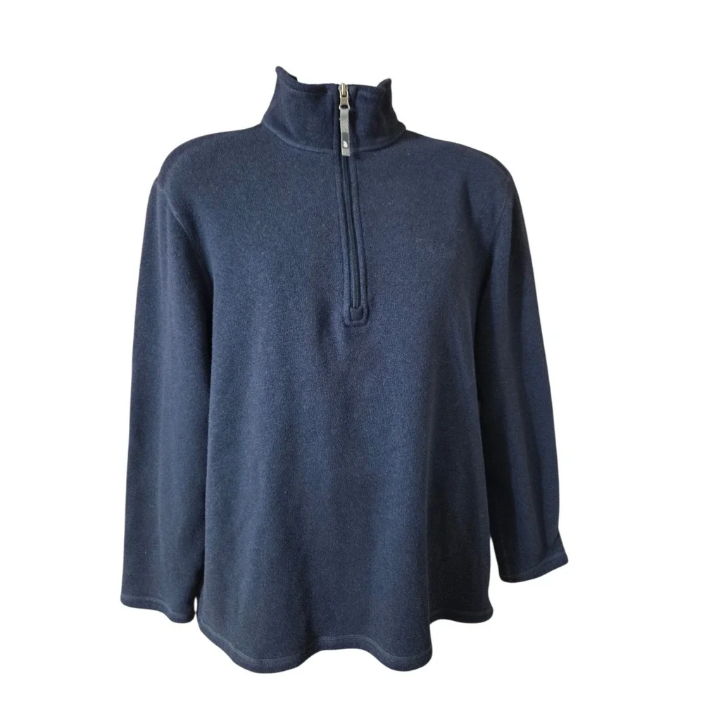 The North Face Navy Blue Men's 1/4-Zip Sporty Knit Sweater L